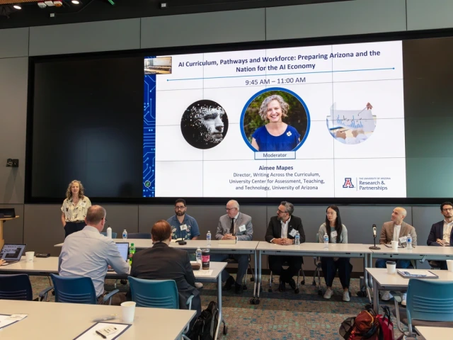 Aimee Mapes, University of Arizona WAC Director, mediated the panel